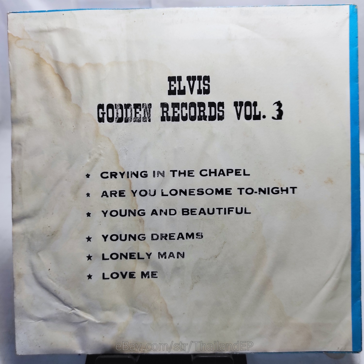 ELVIS PRESLEY /CRYING IN THE CHAPEL /ARE YOU LONESOME TO-NIGHT / THAILAND 7"