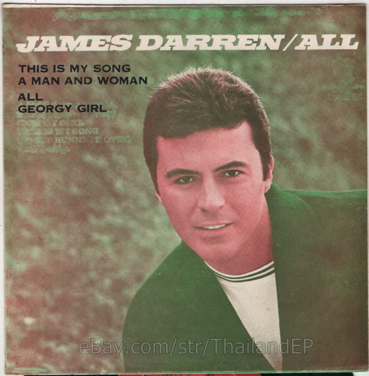 JAMES DARREN /THIS IS MY SONG /A MAN AND A WOMAN / THAI EP 7" THAILAND 45RPM