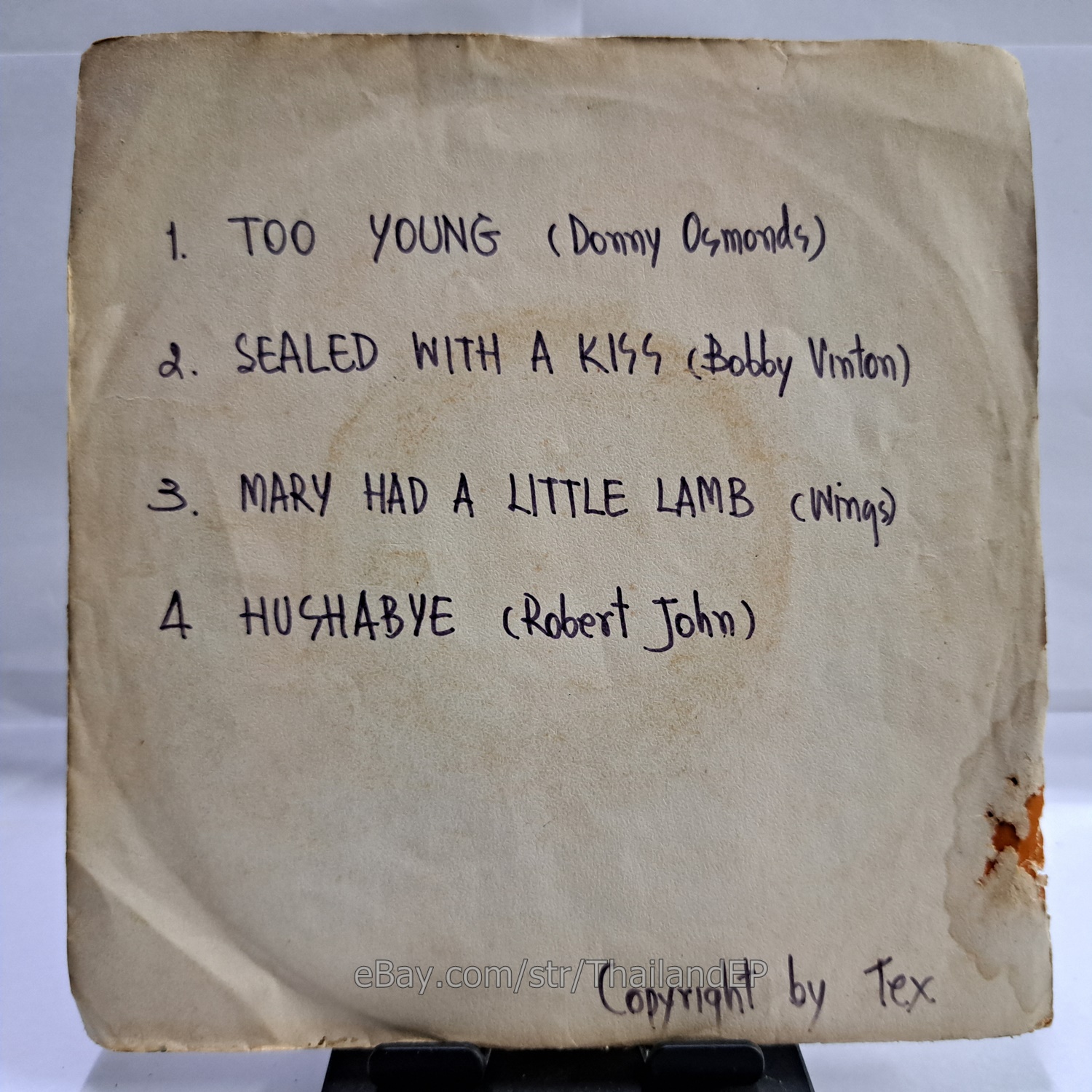 DONNY OSMOND - TOO YOUNG (M031) 7" Thai EP