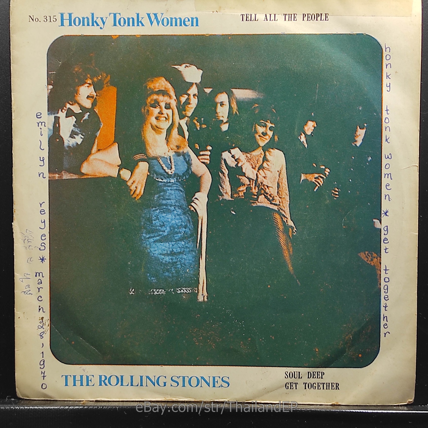 THE ROLLING STONES - HONKY TONK WOMEN (TK-315) 7" Thai EP