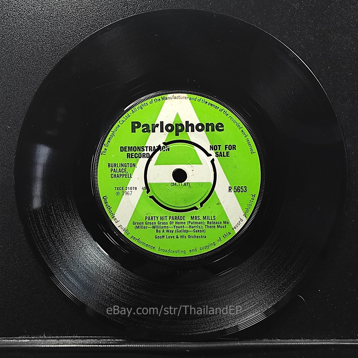 Mrs. Mills - Green Green Grass Of Home / Release Me / There Must Be A Way (R 5653) 7" Thai EP