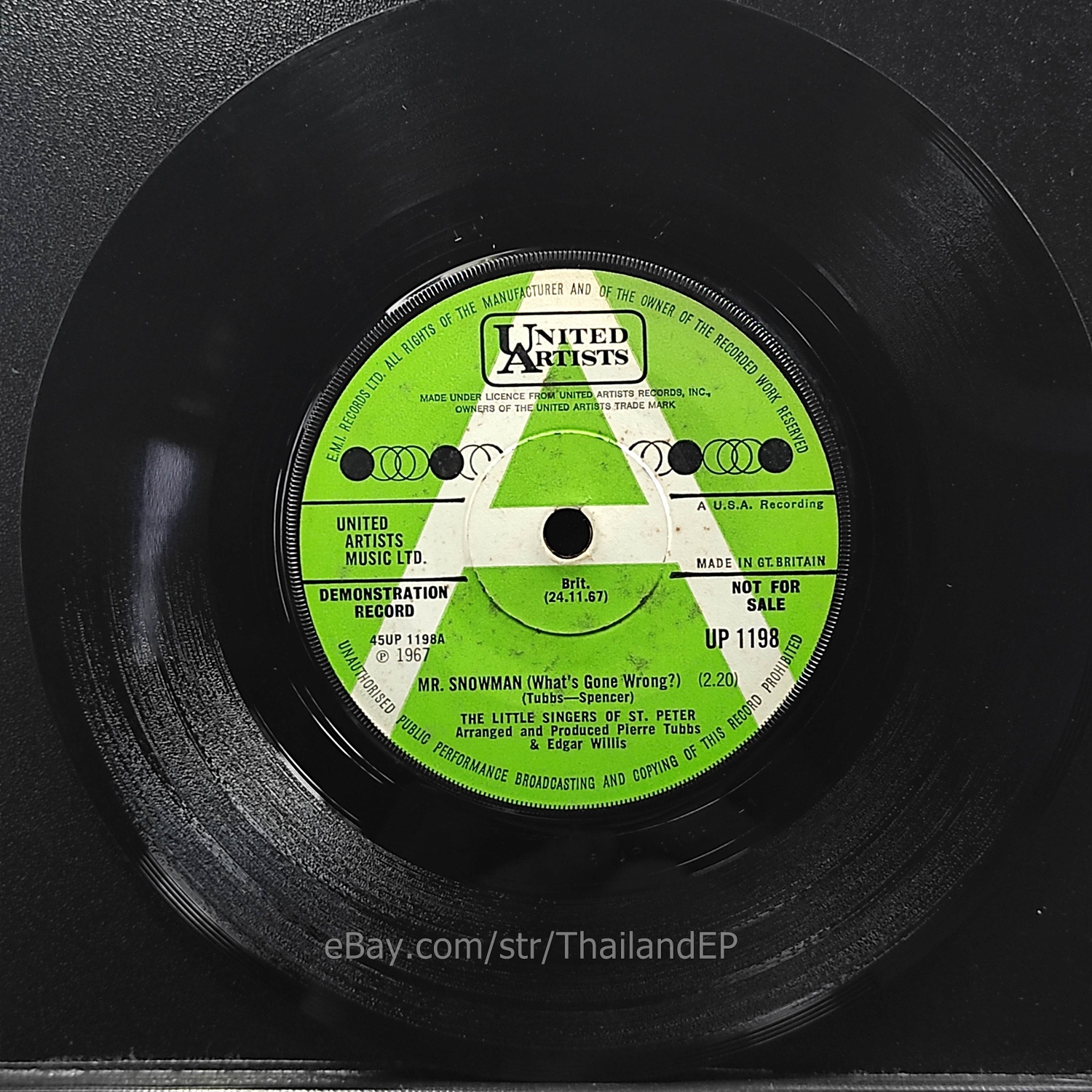 The Little Singers Of St. Peter - Mr. Snowman (What's Gone Wrong) (UP 1198) 7" Thai EP