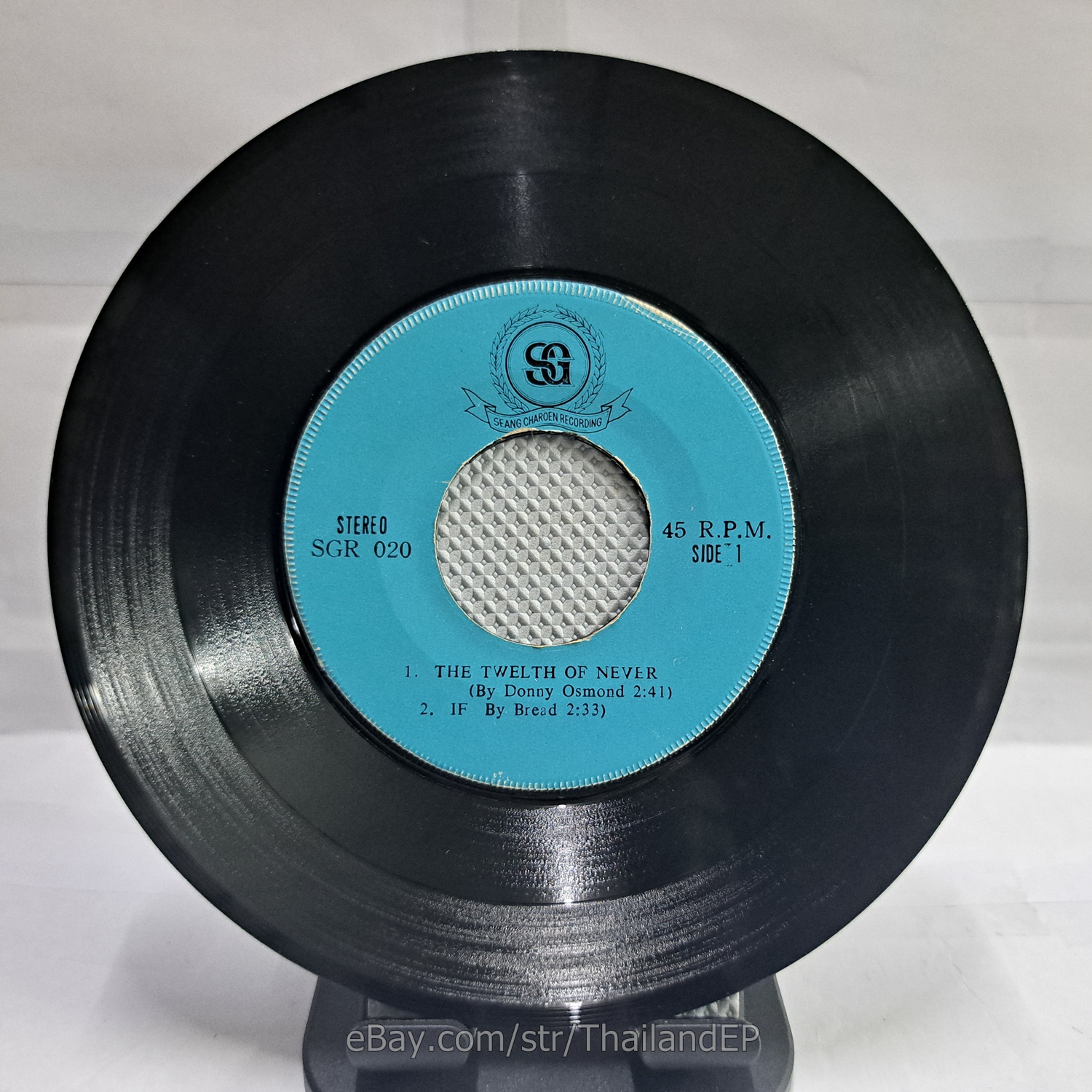 Donny Osmond - The Twelth of Never (SGR-020) 7" Thai EP