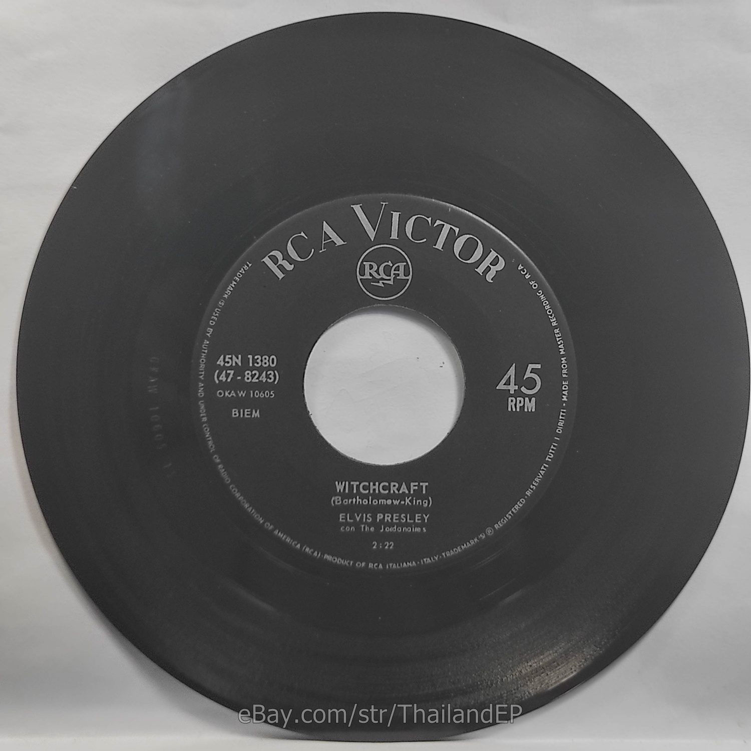 ELVIS PRESLEY con The Jordanaires - WITCHCRAFT (45N 1380) 7" Thai EP